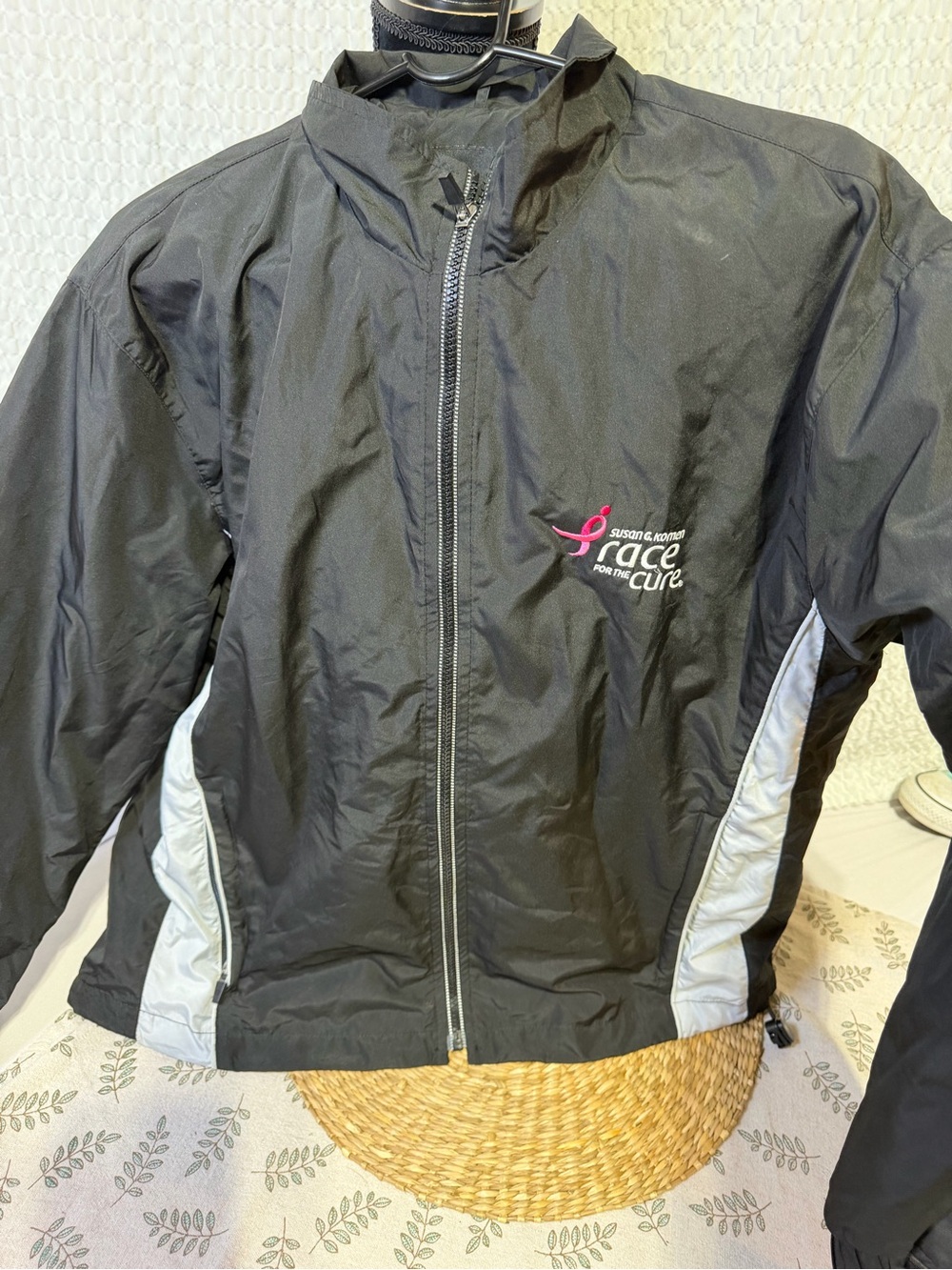 Race for the Cure Black Utility Jacket with White Panels